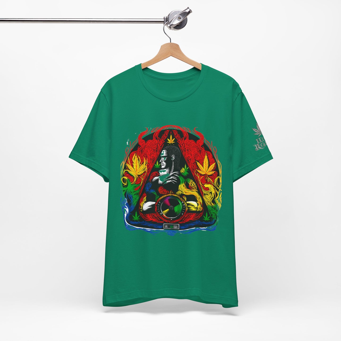 HIGH ROLLER Buddha Meditation Premium Cannabis Culture T-Shirt - Enlightenment Meets Electronic Music Luxury Streetwear
