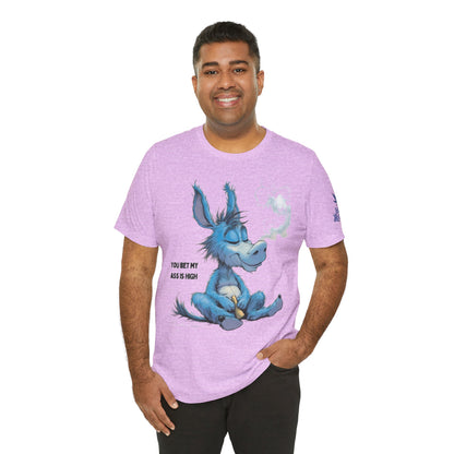Blue Donkey Tee - Premium Airlume Cotton Cannabis Culture Humor Cartoon Art