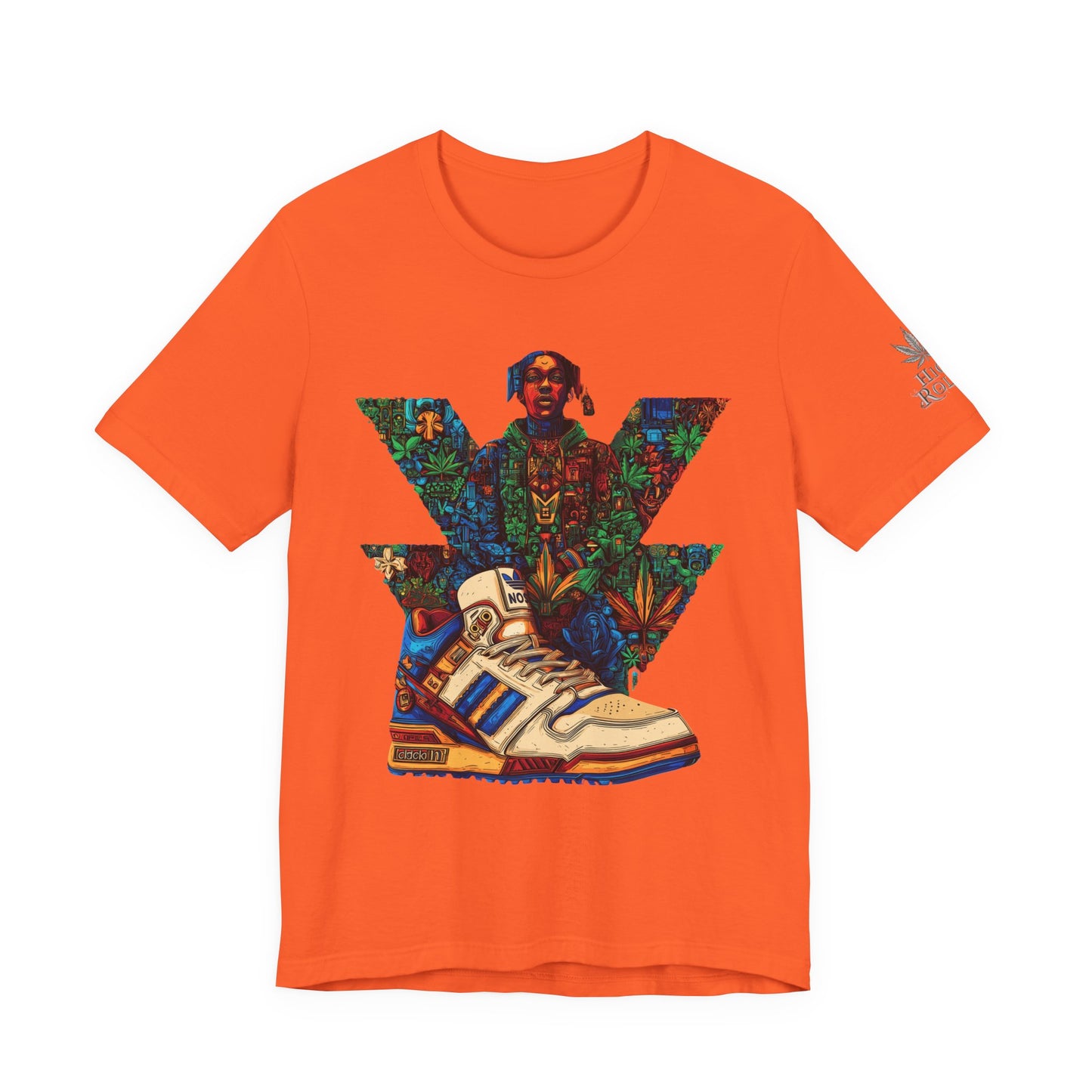 High Roller Trefoil Cannabis Sneaker T-Shirt - Premium 420 Hip-Hop Sneakerhead Street Culture Botanical Art Apparel