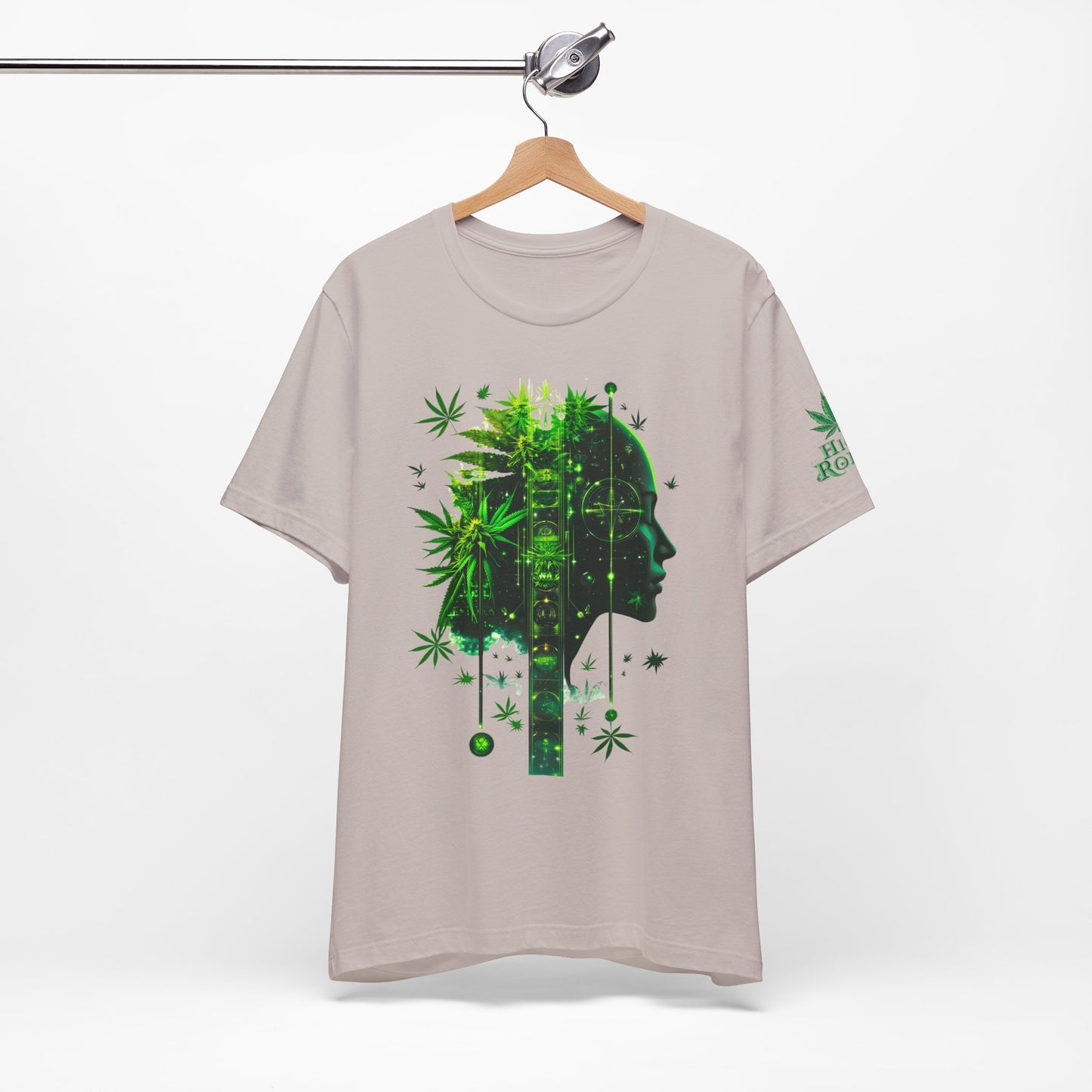 Digital Mind Tee - Premium Airlume Cotton Cannabis Culture Tech Art Matrix Design