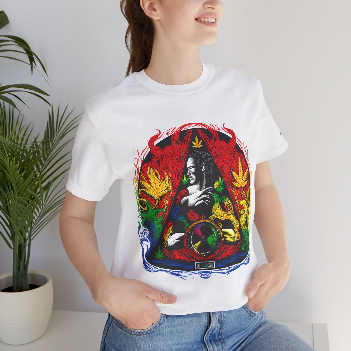 HIGH ROLLER Buddha Meditation Premium Cannabis Culture T-Shirt - Enlightenment Meets Electronic Music Luxury Streetwear