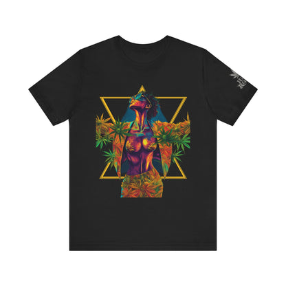 Sacred Geometry Cannabis Goddess Tee - Psychedelic Beauty Art Design | High Roller