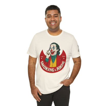 High Roller Villain T-Shirt - Premium Airlume Cotton Cannabis Joker Badge Art Tee