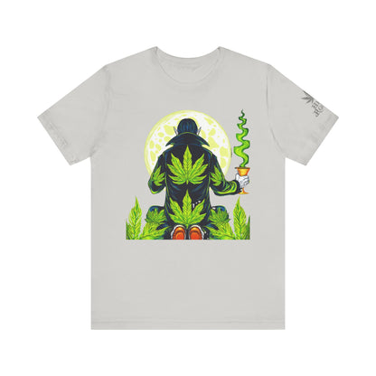 Luxury Gothic Cannabis Vampire T-Shirt - Premium Dark HIGH ROLLER Streetwear - Elevated Nocturnal 420 Fashion