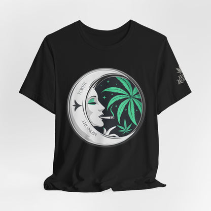 Toker Girl Coin Tee - Vintage Cannabis Portrait Art Design | High Roller