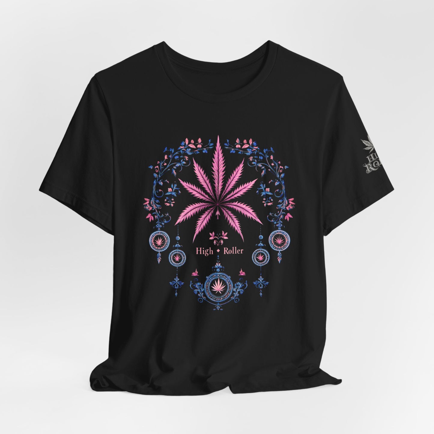 Bohemian Cannabis Mandala Tee - Floral Folk Art Design | High Roller