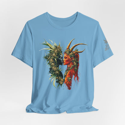 Sacred Union T-Shirt - Premium Airlume Cotton Cannabis Spirits Fantasy Art Tee