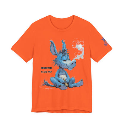 Blue Donkey Tee - Premium Airlume Cotton Cannabis Culture Humor Cartoon Art