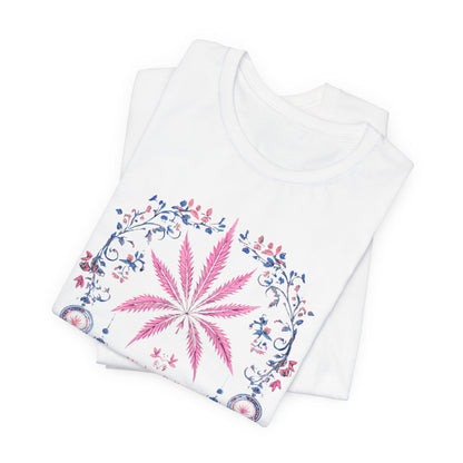 Bohemian Cannabis Mandala Tee - Floral Folk Art Design | High Roller