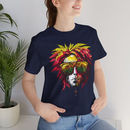 Rasta Cannabis Portrait Tee - Reggae Culture Art Design | High Roller