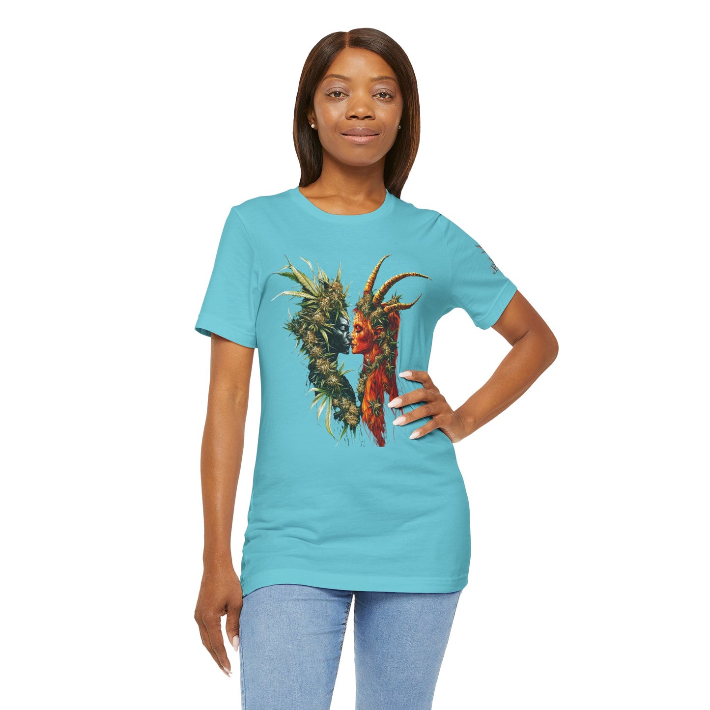 Sacred Union T-Shirt - Premium Airlume Cotton Cannabis Spirits Fantasy Art Tee