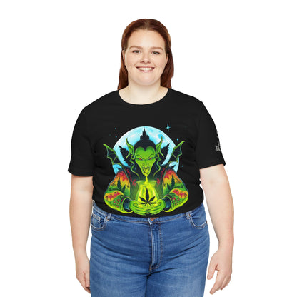 Mystic Dragon Guardian Cannabis Meditation T-Shirt - Premium Psychedelic 420 Apparel