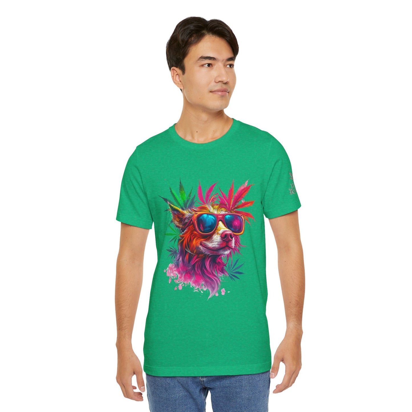 Spectrum Pup Tee - Premium Airlume Cotton Cannabis Culture Psychedelic Dog Art