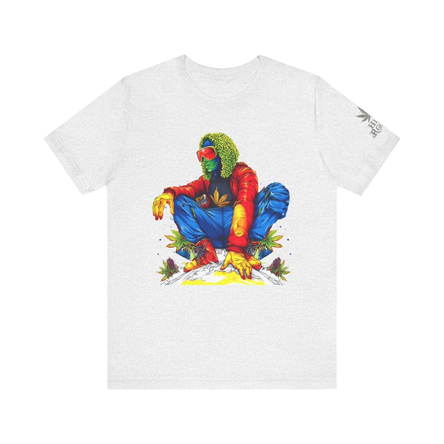 High Roller Rainbow Squat Cannabis T-Shirt - Premium 420 Psychedelic Street Art Colorful Lifestyle Statement Apparel"
