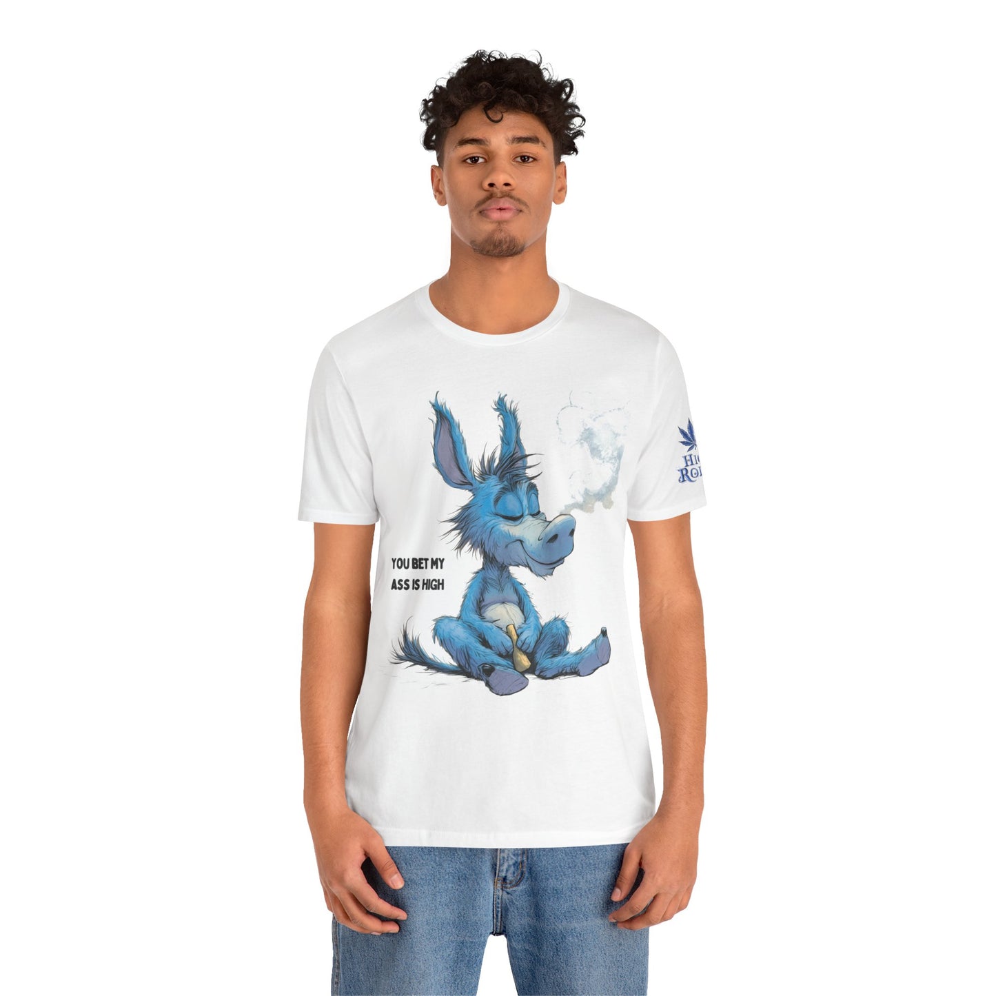 Blue Donkey Tee - Premium Airlume Cotton Cannabis Culture Humor Cartoon Art