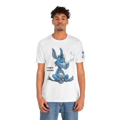 Blue Donkey Tee - Premium Airlume Cotton Cannabis Culture Humor Cartoon Art