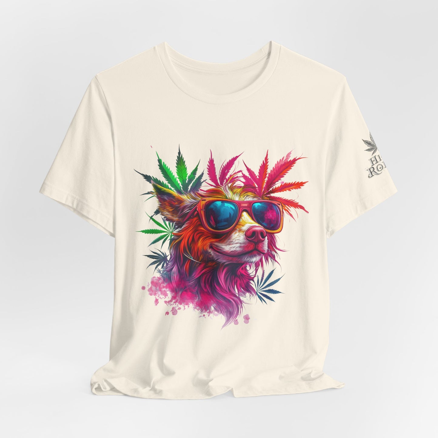 Spectrum Pup Tee - Premium Airlume Cotton Cannabis Culture Psychedelic Dog Art
