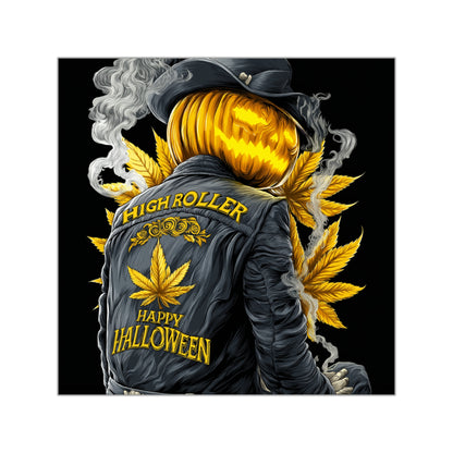 Golden Pumpkin King HIGH ROLLER - Halloween Cannabis Royalty Sticker