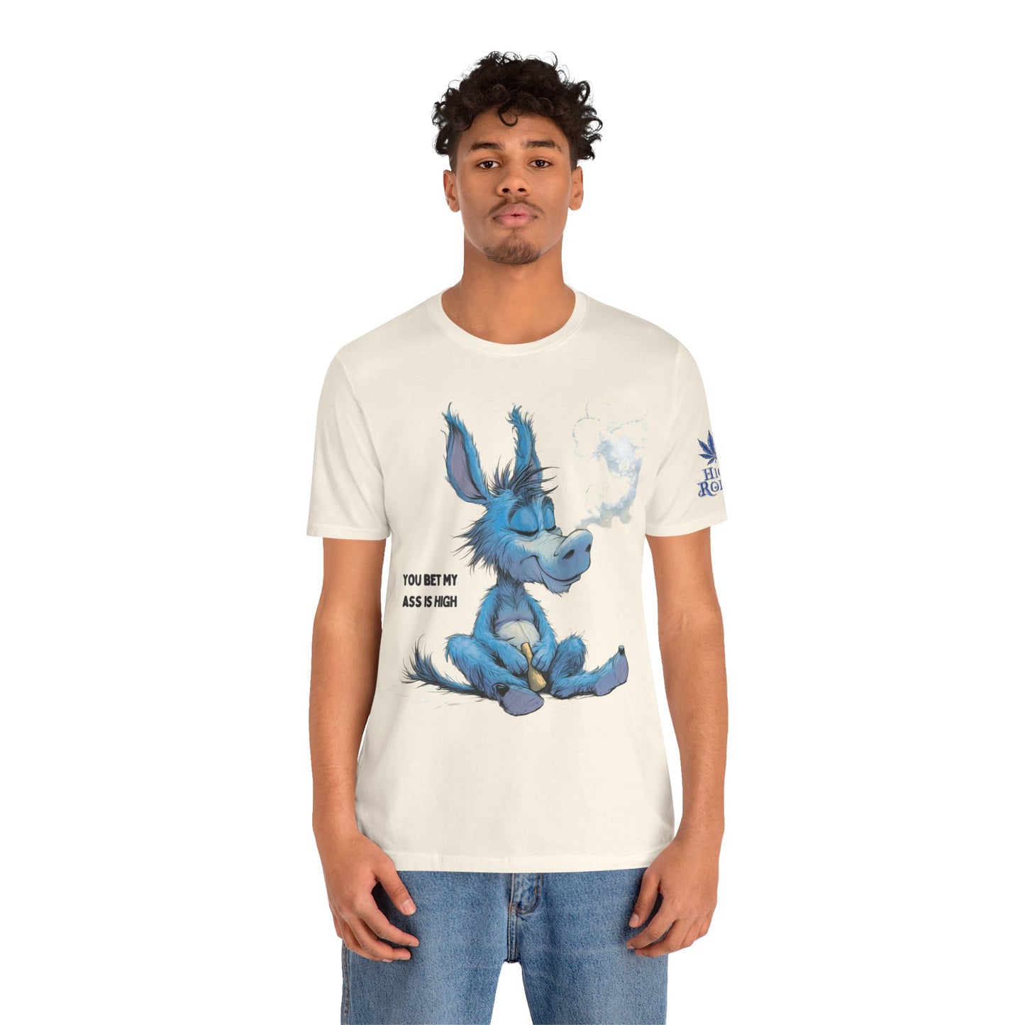 Blue Donkey Tee - Premium Airlume Cotton Cannabis Culture Humor Cartoon Art