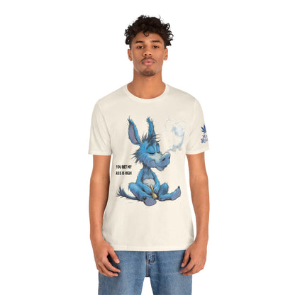 Blue Donkey Tee - Premium Airlume Cotton Cannabis Culture Humor Cartoon Art