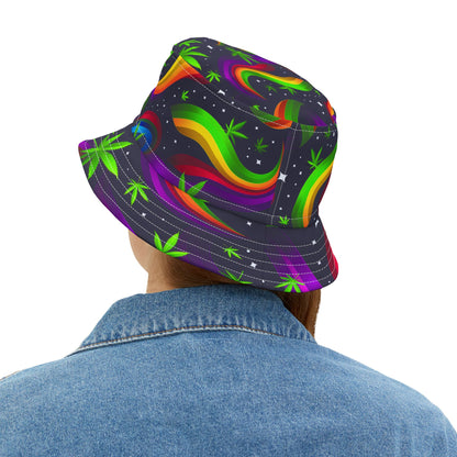 "HIGH ROLLER" Cosmic Rainbow Galaxy Bucket Hat