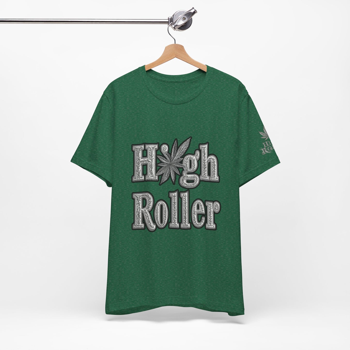 High Roller Classic Tee - Premium Airlume Cotton Cannabis Culture Ornate Typography Art