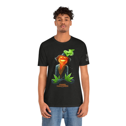 Victorian Pumpkin Gentleman HIGH ROLLER Halloween Cannabis T-Shirt - Premium Jack-o'-Lantern Aristocrat Meditation 420 Apparel