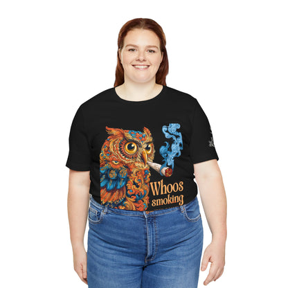 Whoos Smoking Owl Tee - Wise Cannabis Art Design | High Roller