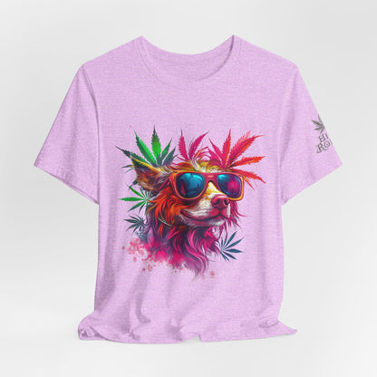 Spectrum Pup Tee - Premium Airlume Cotton Cannabis Culture Psychedelic Dog Art