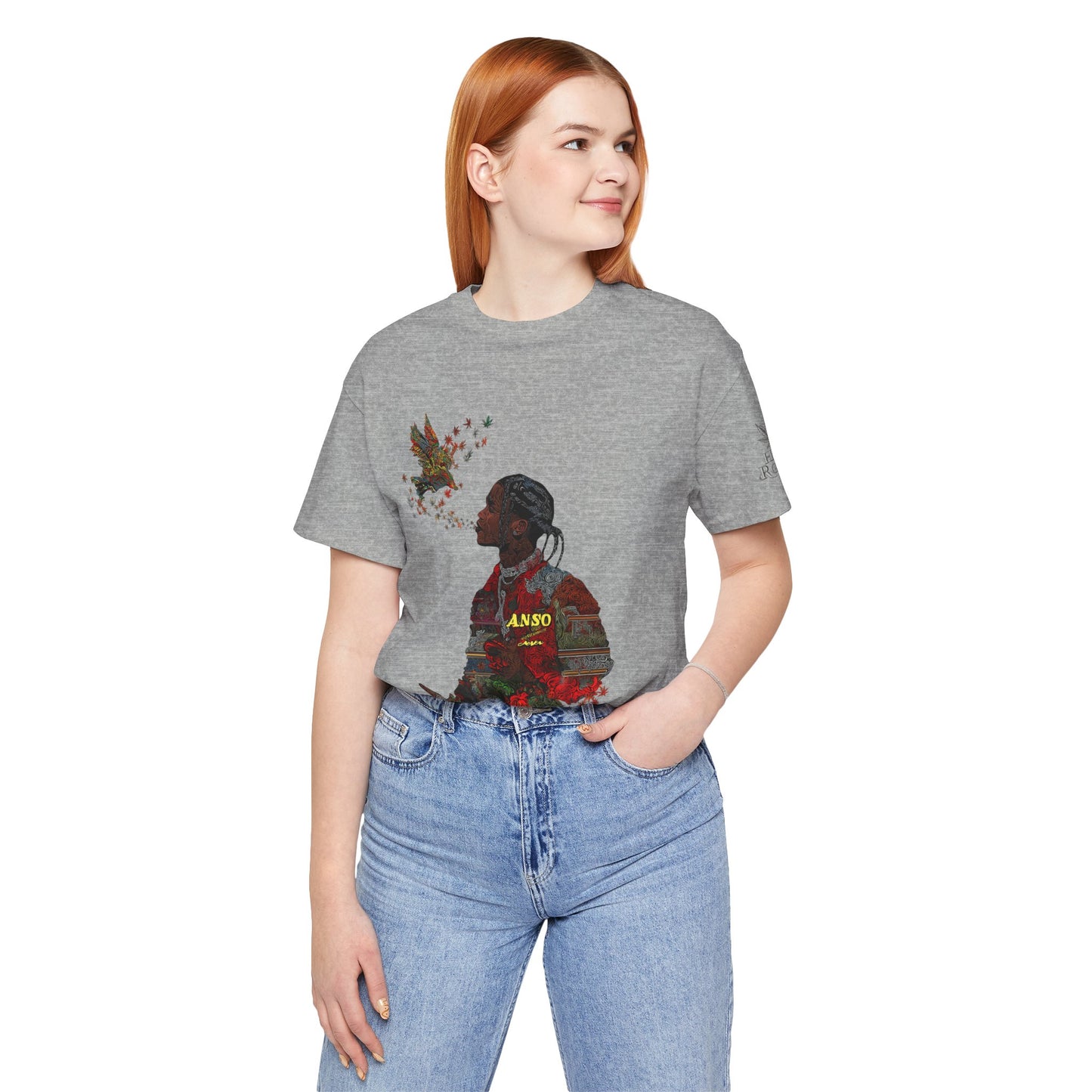 High Roller ANSO Freedom Eagle Cannabis T-Shirt - Premium 420 Artistic Double Exposure Urban Culture Liberation Apparel