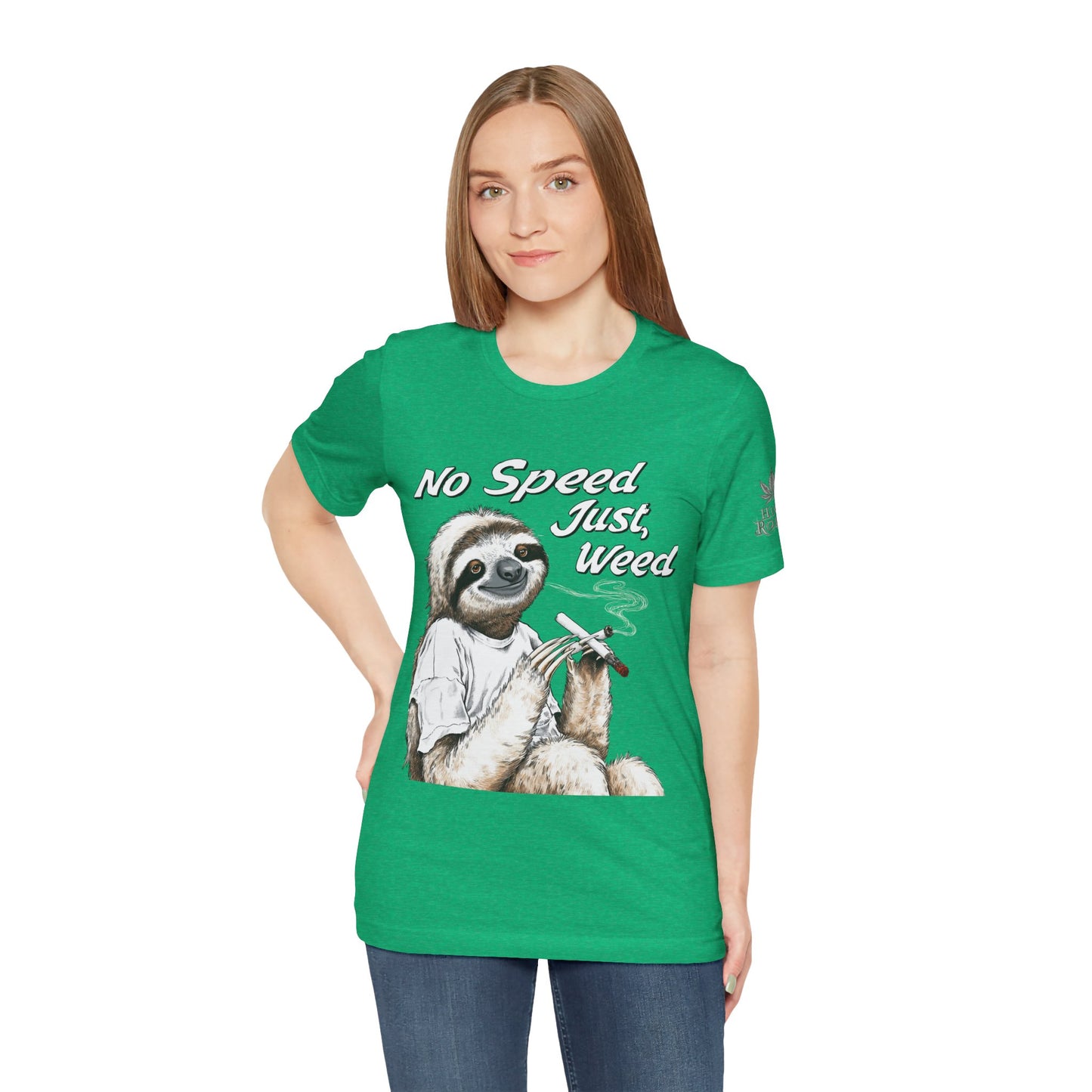 Slow Motion Tee - Premium Airlume Cotton Cannabis Culture Sloth Humor Art