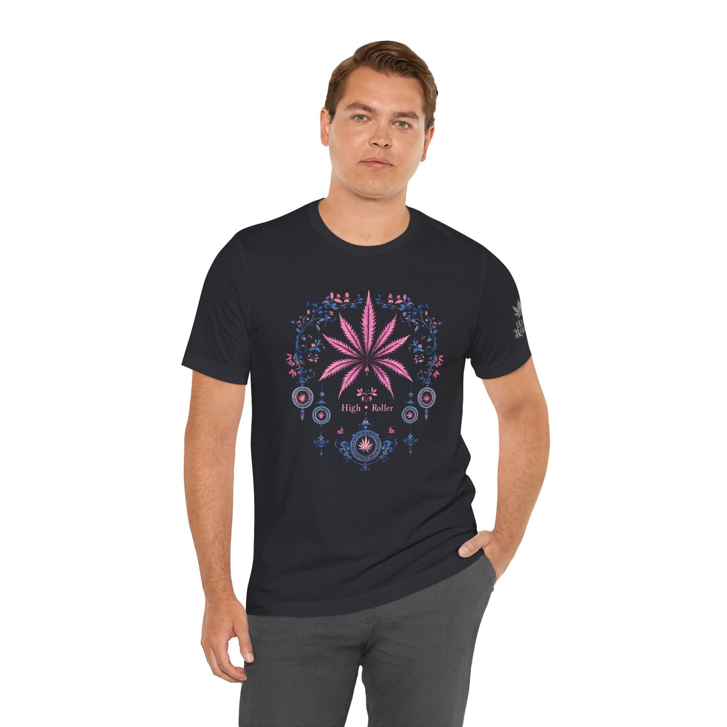 Bohemian Cannabis Mandala Tee - Floral Folk Art Design | High Roller