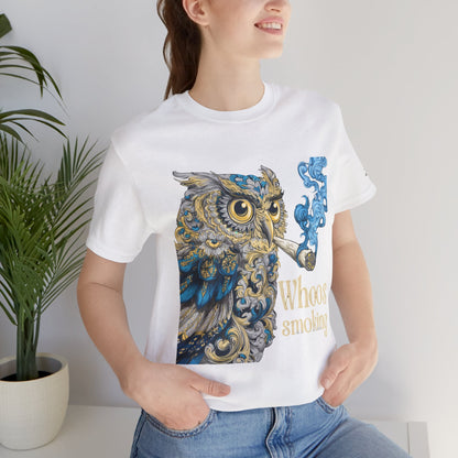 Baroque Owl Tee - Premium Airlume Cotton Cannabis Culture Ornate Bird Art