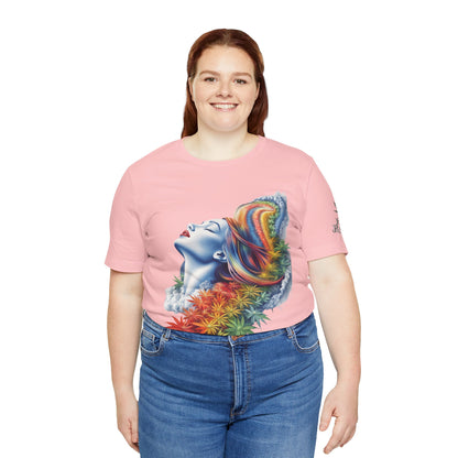 Rainbow Cannabis Goddess Tee - Ethereal Beauty Art Design | High Roller