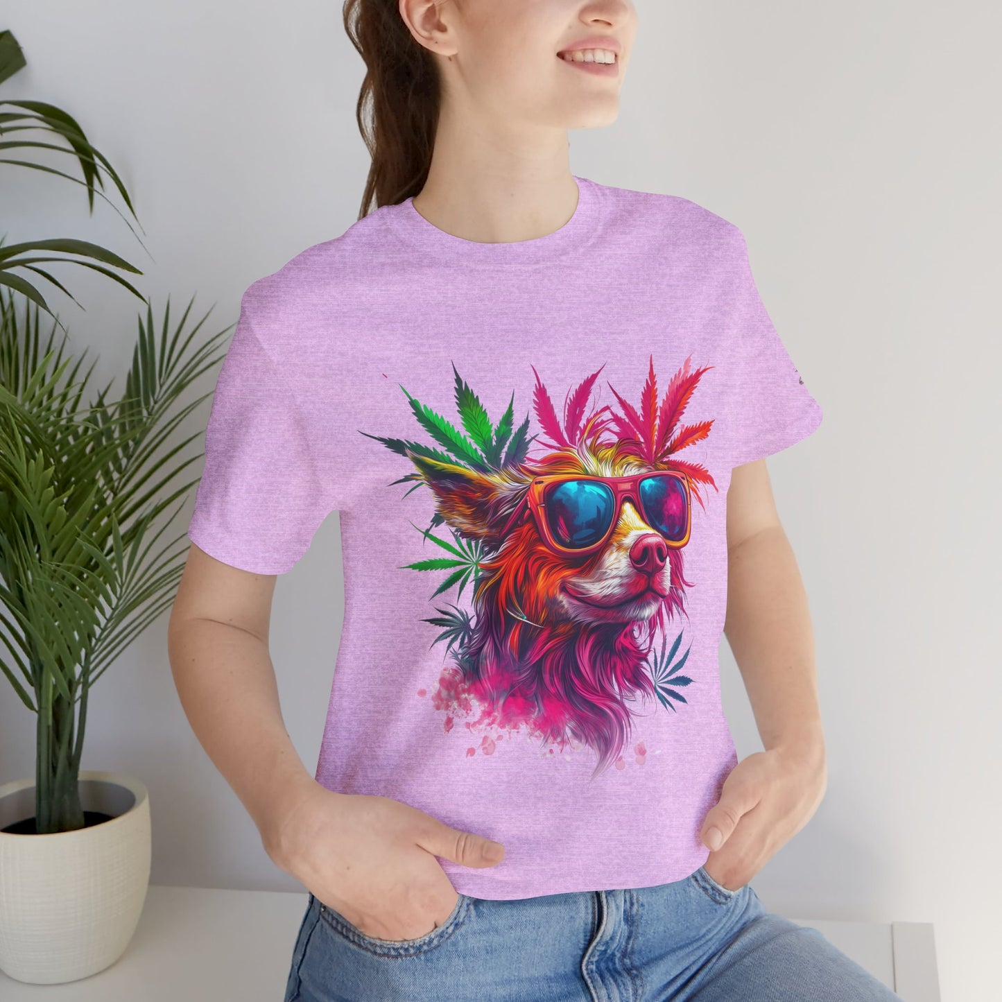 Spectrum Pup Tee - Premium Airlume Cotton Cannabis Culture Psychedelic Dog Art
