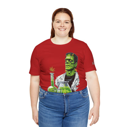 Frankenstein's Laboratory HIGH ROLLER Halloween Cannabis T-Shirt - Premium Monster Scientist 420 Experiment Apparel