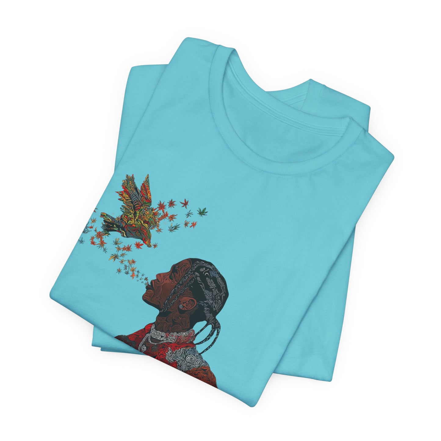 High Roller ANSO Freedom Eagle Cannabis T-Shirt - Premium 420 Artistic Double Exposure Urban Culture Liberation Apparel