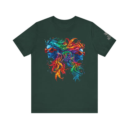 Spectrum Sisters T-Shirt - Premium Airlume Cotton Cannabis Rainbow Psychedelic Art Tee