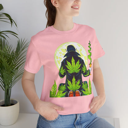 Luxury Gothic Cannabis Vampire T-Shirt - Premium Dark HIGH ROLLER Streetwear - Elevated Nocturnal 420 Fashion