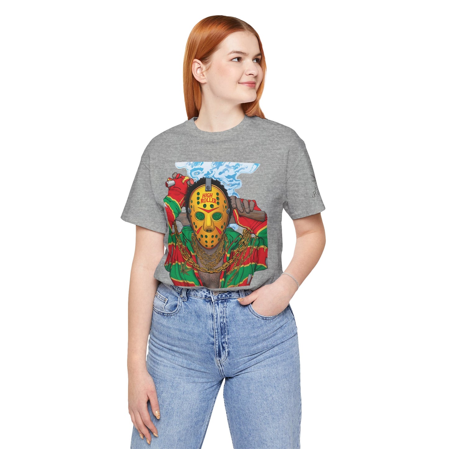 Horror Icon HIGH ROLLER T-Shirt - Premium Cannabis Slasher Culture Apparel"