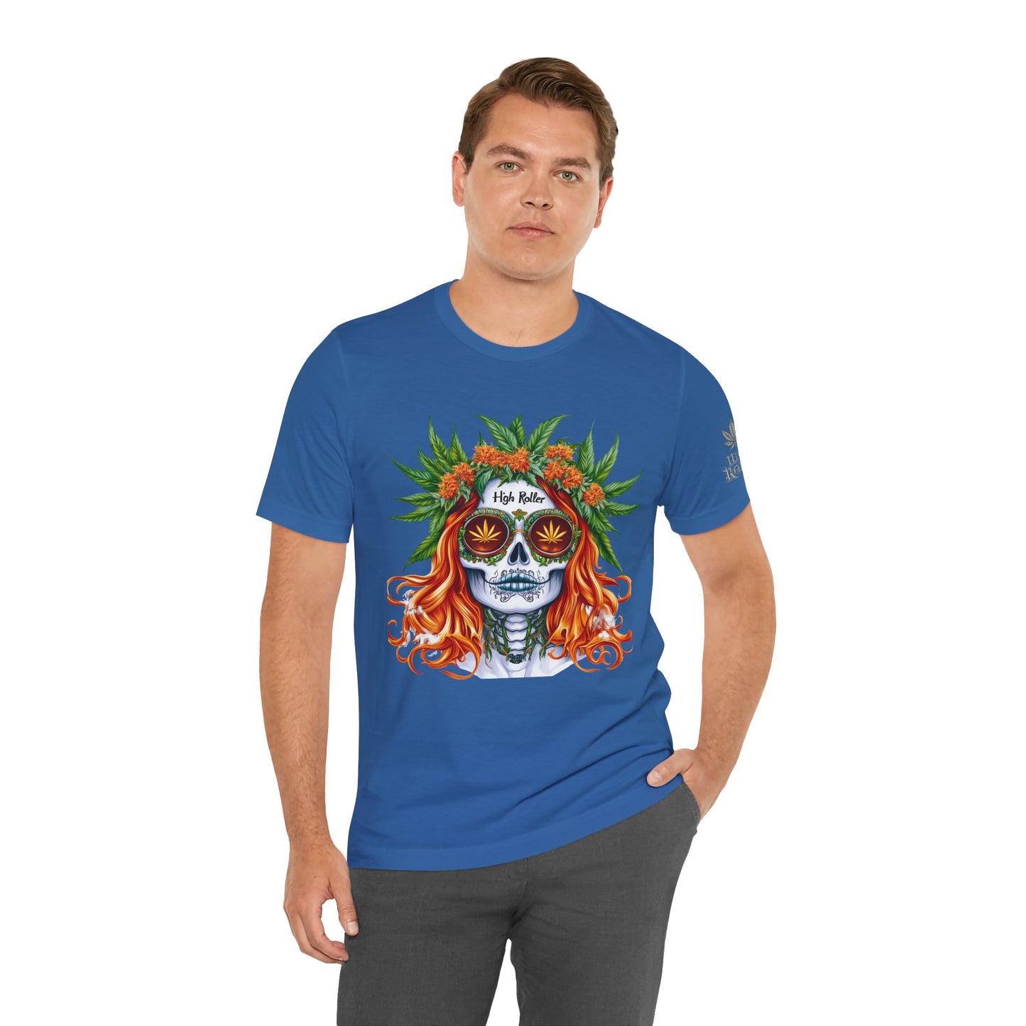 Sugar Skull Cannabis Tee - Day of Dead Art Design | High Roller