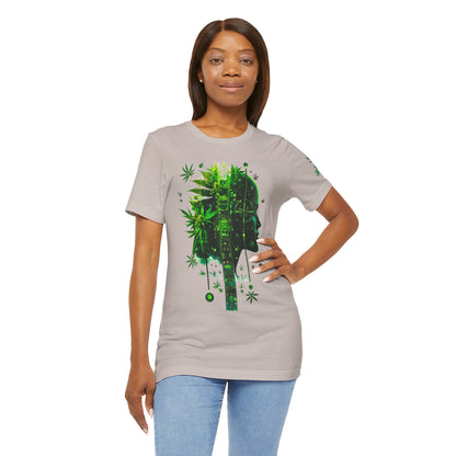 Digital Mind Tee - Premium Airlume Cotton Cannabis Culture Tech Art Matrix Design