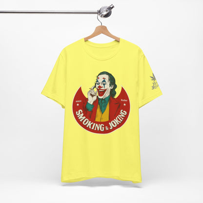 High Roller Villain T-Shirt - Premium Airlume Cotton Cannabis Joker Badge Art Tee