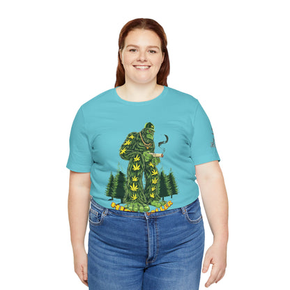 Cannabis Sasquatch Forest King T-Shirt - Premium Bigfoot 420 Lifestyle Apparel"