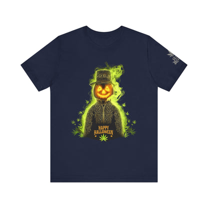 Spectral Pumpkin HIGH ROLLER Halloween T-Shirt - Premium Dark Cannabis Apparel