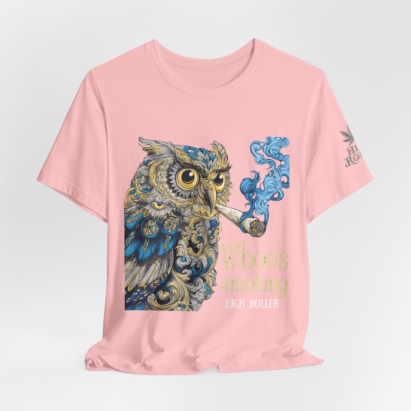Baroque Owl Tee - Premium Airlume Cotton Cannabis Culture Ornate Bird Art