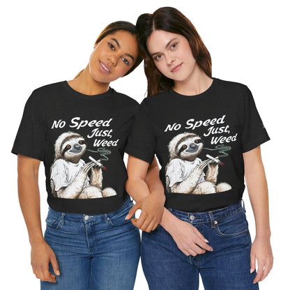 Slow Motion Tee - Premium Airlume Cotton Cannabis Culture Sloth Humor Art