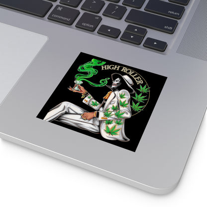 Day of the Dead Cannabis Lady Sticker - Luxury Día de los Muertos Weed Art - HIGH ROLLER Premium 3x3 Vinyl