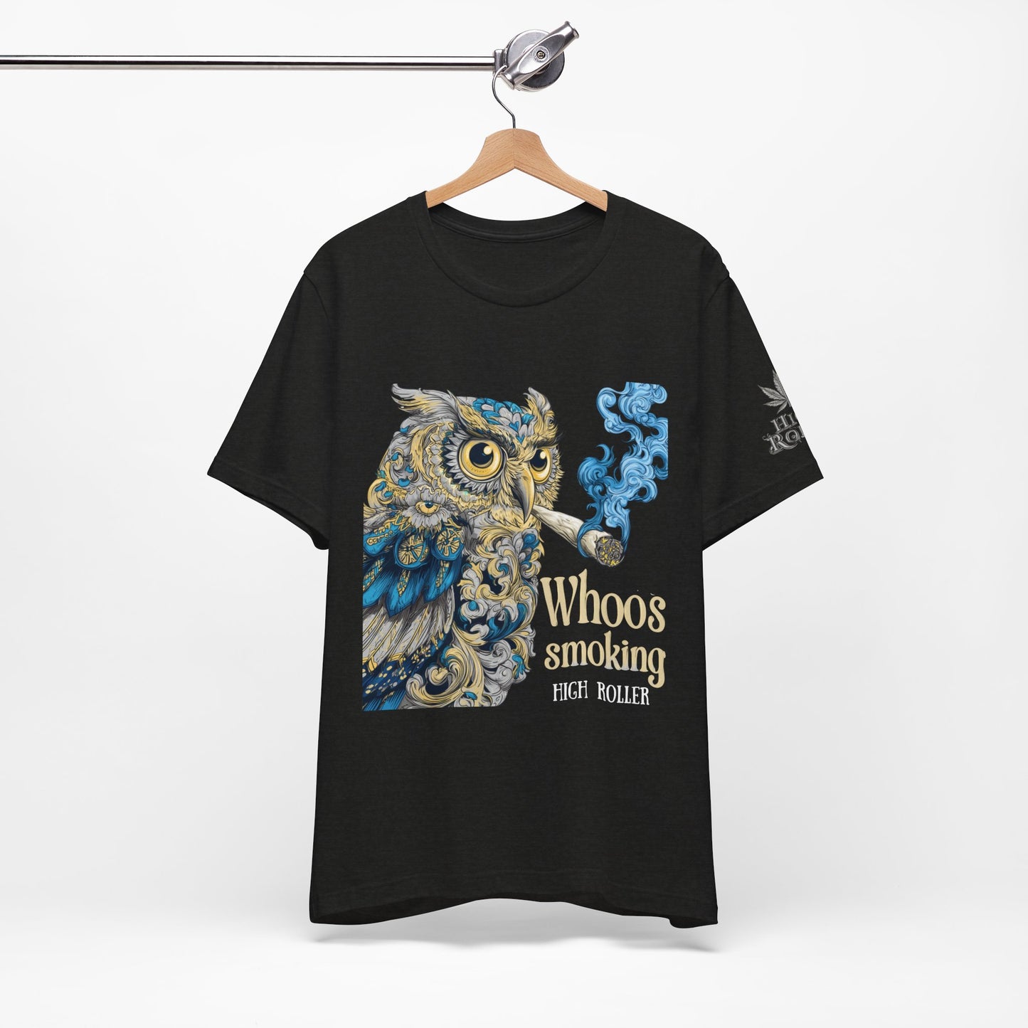 Baroque Owl Tee - Premium Airlume Cotton Cannabis Culture Ornate Bird Art