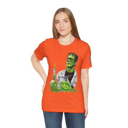 Frankenstein's Laboratory HIGH ROLLER Halloween Cannabis T-Shirt - Premium Monster Scientist 420 Experiment Apparel